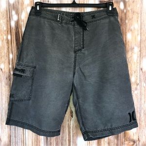 Hurley Gray Tie Waist Board Shorts